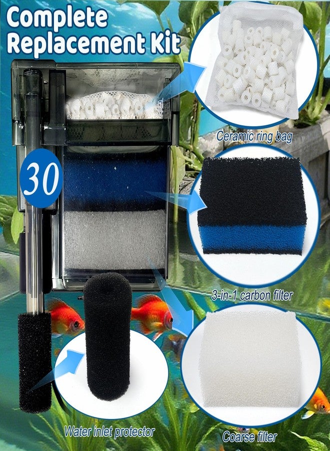 PurifyLogix 2 Sets of Upgraded Three-Stage Filtration Fish Tank Filter for AquaClear 30 Power Filter, 2 Set of Replacement Maintenance Kit for Fish Tank Filter for 30/150 30-Gallon Aquarium - Image 3